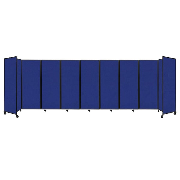 Versare Room Divider 360 Folding Portable Partition 25' x 7'6" Royal Blue Fabric 1190905 Zoro